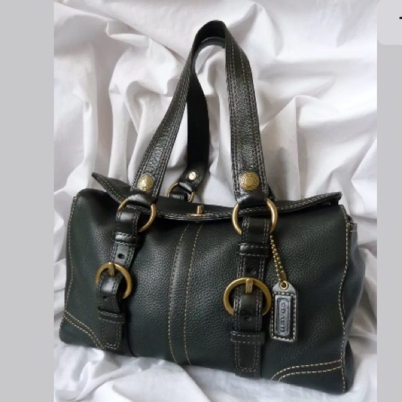 COACH Chelsea Black Pebbled Leather Satchel/Tote - Picture 2 of 8